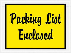 Value Collection - 1,000 Piece, 4-1/2" Long x 6" Wide, Packing List Envelope - Packing List Enclosed, Yellow - Americas Tooling