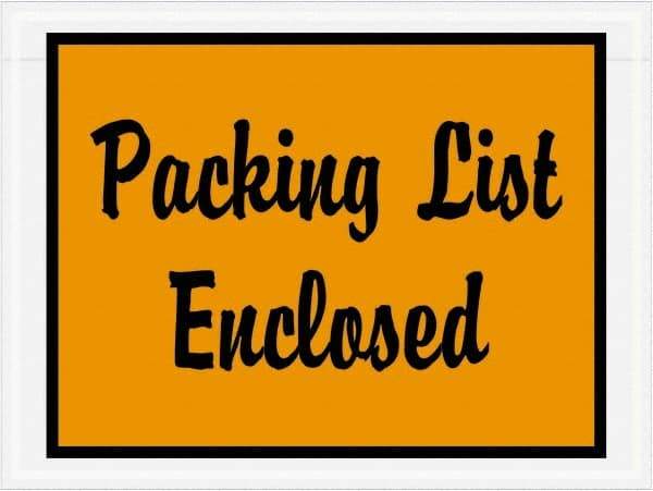 Value Collection - 1,000 Piece, 4-1/2" Long x 6" Wide, Packing List Envelope - Packing List Enclosed, Orange - Americas Tooling