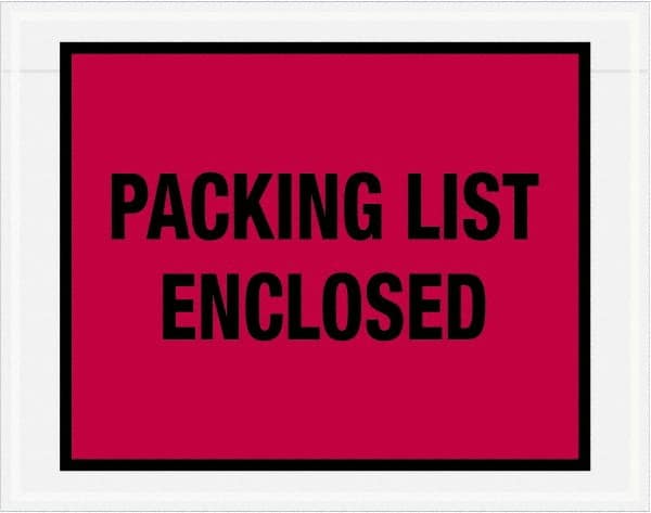 Value Collection - 1,000 Piece, 7" Long x 5-1/2" Wide, Packing List Envelope - Packing List Enclosed, Red - Americas Tooling