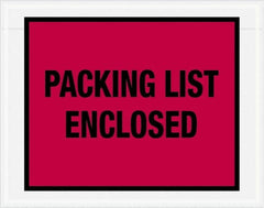 Value Collection - 1,000 Piece, 7" Long x 5-1/2" Wide, Packing List Envelope - Packing List Enclosed, Red - Americas Tooling