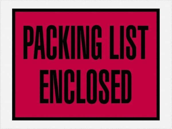 Value Collection - 1,000 Piece, 4-1/2" Long x 6" Wide, Packing List Envelope - Packing List Enclosed, Red - Americas Tooling