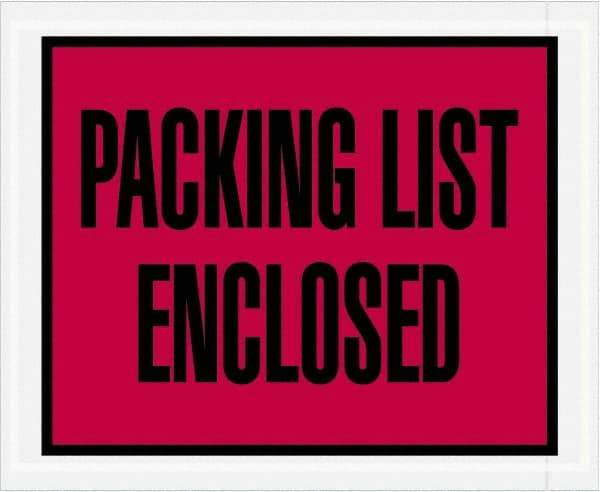 Value Collection - 1,000 Piece, 4-1/2" Long x 5-1/2" Wide, Packing List Envelope - Packing List Enclosed, Red - Americas Tooling