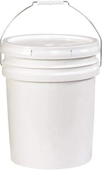 Made in USA - 5 Gal White Cylinder Metal Pail - 13-3/8" High - Americas Tooling