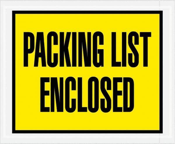 Value Collection - 1,000 Piece, 4-1/2" Long x 5-1/2" Wide, Packing List Envelope - Packing List Enclosed, Yellow - Americas Tooling