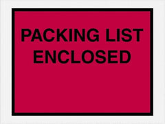 Value Collection - 1,000 Piece, 4-1/2" Long x 6" Wide, Packing List Envelope - Packing List Enclosed, Red - Americas Tooling