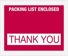 Value Collection - 1,000 Piece, 4-1/2" Long x 5-1/2" Wide, Packing List Envelope - Packing List Enclosed - Thank You, Red - Americas Tooling