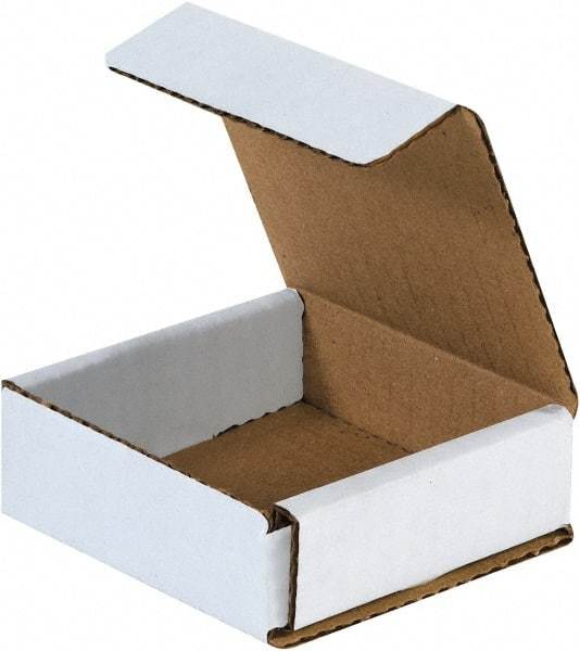 Made in USA - 4" Wide x 4" Long x 1" High Rectangle Crush Proof Mailers - 1 Wall, White - Americas Tooling