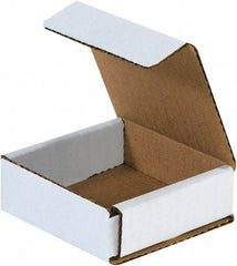 Made in USA - 4" Wide x 4" Long x 1" High Rectangle Crush Proof Mailers - 1 Wall, White - Americas Tooling