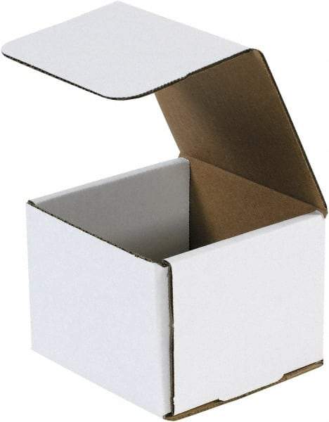 Made in USA - 4-3/8" Wide x 4-3/8" Long x 3-1/2" High Rectangle Crush Proof Mailers - 1 Wall, White - Americas Tooling