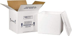 Made in USA - 13" Wide x 13" Long x 12-1/2" High Rectangle Insulated Box - 1 Wall, White - Americas Tooling