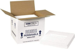 Made in USA - 8-1/4" Wide x 10-1/2" Long x 9-1/4" High Rectangle Insulated Box - 1 Wall, White - Americas Tooling