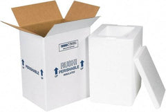 Made in USA - 6" Wide x 8" Long x 12" High Rectangle Insulated Box - 1 Wall, White - Americas Tooling