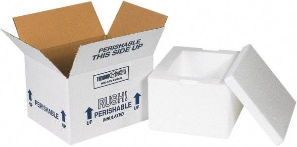 Made in USA - 10" Wide x 12" Long x 7" High Rectangle Insulated Box - 1 Wall, White - Americas Tooling