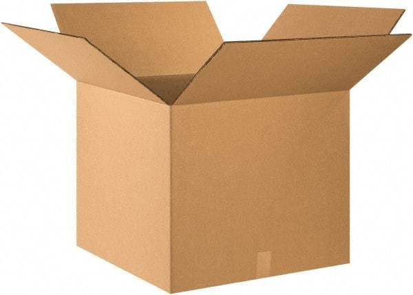 Made in USA - 24" Wide x 24" Long x 20" High Rectangle Heavy Duty Corrugated Box - 2 Walls, Kraft (Color), 100 Lb Capacity - Americas Tooling