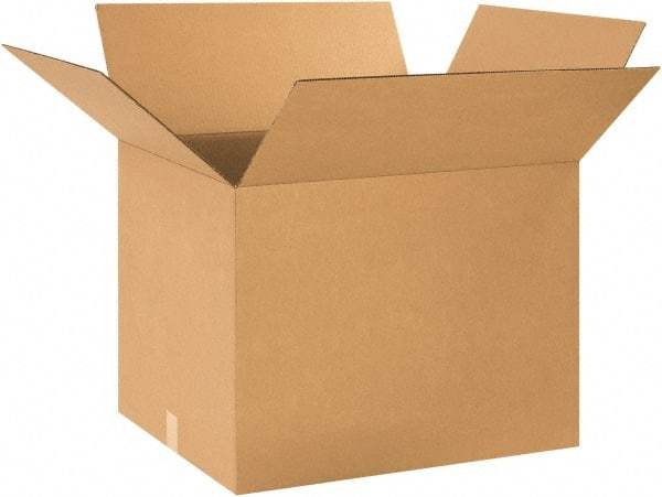 Made in USA - 20" Wide x 24" Long x 18" High Rectangle Corrugated Shipping Box - 1 Wall, Kraft (Color), 65 Lb Capacity - Americas Tooling