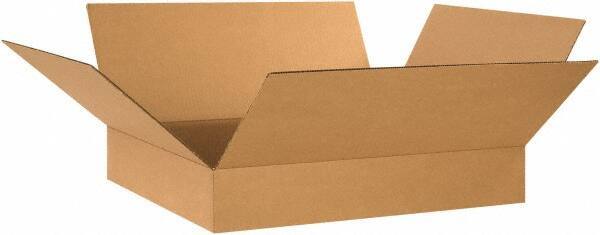 Made in USA - 20" Wide x 24" Long x 4" High Rectangle Corrugated Shipping Box - 1 Wall, Kraft (Color), 65 Lb Capacity - Americas Tooling