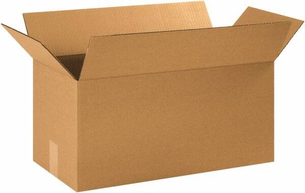 Made in USA - 10" Wide x 21" Long x 10" High Rectangle Corrugated Shipping Box - 1 Wall, Kraft (Color), 65 Lb Capacity - Americas Tooling