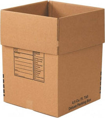 Made in USA - 18" Wide x 18" Long x 24" High Rectangle Moving Boxes - 1 Wall, Kraft (Color), 65 Lb Capacity - Americas Tooling