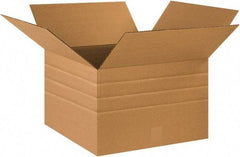 Made in USA - 18" Wide x 18" Long x 12" High Rectangle Multi-Depth Box - 1 Wall, Kraft (Color), 65 Lb Capacity - Americas Tooling