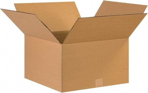 Made in USA - 17" Wide x 17" Long x 9" High Rectangle Corrugated Shipping Box - 1 Wall, Kraft (Color), 65 Lb Capacity - Americas Tooling