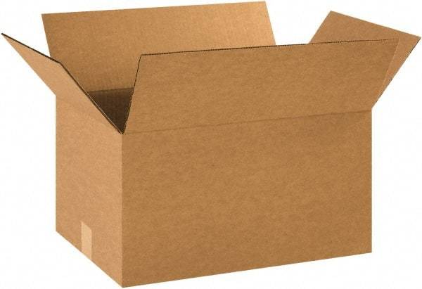 Made in USA - 12" Wide x 17" Long x 10" High Rectangle Corrugated Shipping Box - 1 Wall, Kraft (Color), 65 Lb Capacity - Americas Tooling