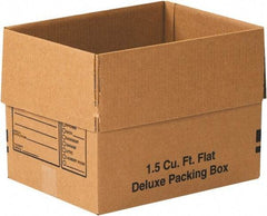 Made in USA - 12" Wide x 16" Long x 12" High Rectangle Moving Boxes - 1 Wall, Kraft (Color), 65 Lb Capacity - Americas Tooling