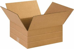 Made in USA - 14" Wide x 14" Long x 6" High Rectangle Multi-Depth Box - 1 Wall, Kraft (Color), 65 Lb Capacity - Americas Tooling