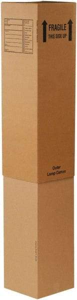 Made in USA - 12-5/16" Wide x 12-5/16" Long x 40" High Rectangle Moving Boxes - 1 Wall, Kraft (Color), 65 Lb Capacity - Americas Tooling