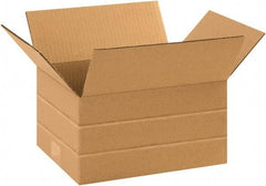 Made in USA - 8" Wide x 10" Long x 6" High Rectangle Multi-Depth Box - 1 Wall, Kraft (Color), 65 Lb Capacity - Americas Tooling