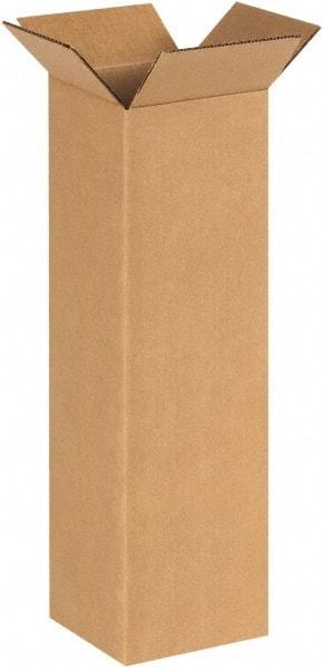 Made in USA - 6" Wide x 6" Long x 20" High Rectangle Corrugated Shipping Box - 1 Wall, Kraft (Color), 65 Lb Capacity - Americas Tooling