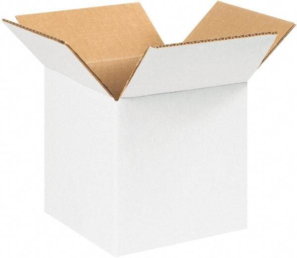 Made in USA - 7" Wide x 7" Long x 7" High Square Corrugated Shipping Box - 1 Wall, White, 65 Lb Capacity - Americas Tooling