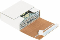 Made in USA - 5-1/16" Wide x 5-3/4" Long x 1-3/4" High Square Multi-Media Mailers - 1 Wall, White - Americas Tooling