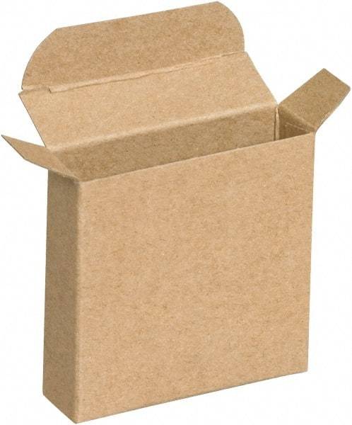 Made in USA - 1-9/16" Wide x 3-3/4" Long x 3-3/4" High Rectangle Chipboard Box - 1 Wall, Kraft (Color) - Americas Tooling