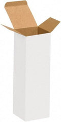 Made in USA - 1-3/4" Wide x 1-3/4" Long x 6" High Rectangle Chipboard Box - 1 Wall, White - Americas Tooling