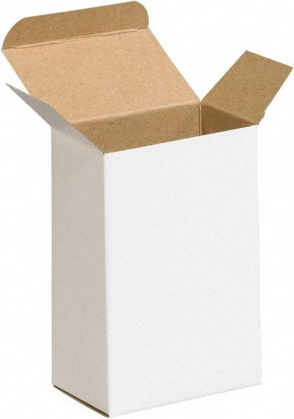 Made in USA - 2-1/2" Wide x 3-1/2" Long x 5-1/2" High Rectangle Chipboard Box - 1 Wall, White - Americas Tooling