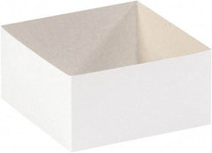 Made in USA - 6" Wide x 6" Long x 3" High Rectangle Chipboard Box - 1 Wall, White - Americas Tooling