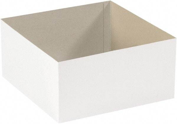 Made in USA - 12" Wide x 19" Long x 6" High Rectangle Chipboard Box - 1 Wall, White - Americas Tooling