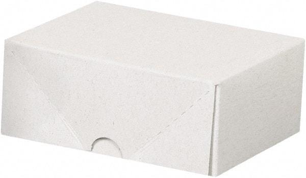 Made in USA - 3-1/2" Wide x 4-3/4" Long x 2" High Rectangle Chipboard Box - 1 Wall, White - Americas Tooling