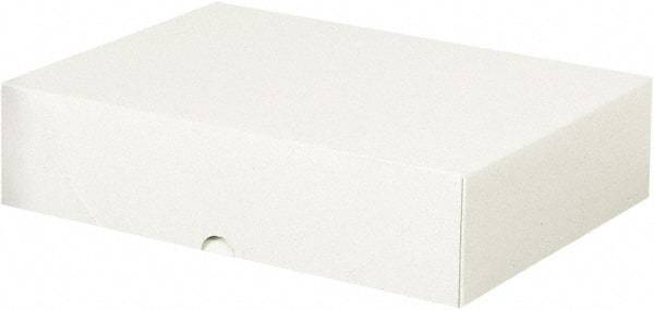 Made in USA - 12" Wide x 8-5/8" Long x 3" High Rectangle Chipboard Box - 1 Wall, White - Americas Tooling