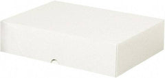 Made in USA - 12" Wide x 8-5/8" Long x 3" High Rectangle Chipboard Box - 1 Wall, White - Americas Tooling