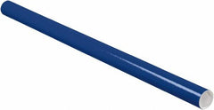 Made in USA - 2" Diam x 36" Long Round Colored Mailing Tubes - 1 Wall, Blue - Americas Tooling