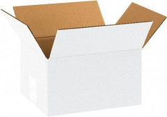 Made in USA - 8" Wide x 10" Long x 6" High Rectangle Corrugated Shipping Box - 1 Wall, White, 65 Lb Capacity - Americas Tooling