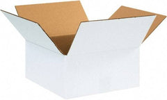 Made in USA - 12" Wide x 12" Long x 6" High Rectangle Corrugated Shipping Box - 1 Wall, White, 65 Lb Capacity - Americas Tooling