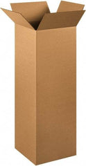 Made in USA - 12" Wide x 12" Long x 36" High Rectangle Corrugated Shipping Box - 1 Wall, Kraft (Color), 65 Lb Capacity - Americas Tooling