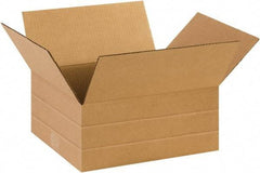 Made in USA - 12" Wide x 14" Long x 6" High Rectangle Multi-Depth Box - 1 Wall, Kraft (Color), 65 Lb Capacity - Americas Tooling