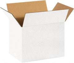 Made in USA - 10" Wide x 14" Long x 10" High Rectangle Corrugated Shipping Box - 1 Wall, White, 65 Lb Capacity - Americas Tooling