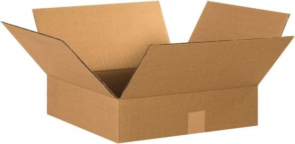 Made in USA - 15" Wide x 15" Long x 4" High Rectangle Corrugated Shipping Box - 1 Wall, Kraft (Color), 65 Lb Capacity - Americas Tooling