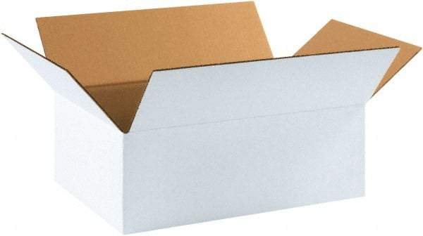 Made in USA - 11-1/4" Wide x 17-1/4" Long x 6" High Rectangle Corrugated Shipping Box - 1 Wall, White, 65 Lb Capacity - Americas Tooling