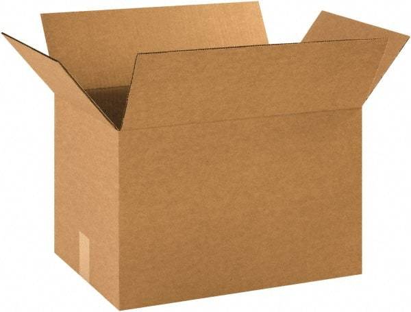 Made in USA - 12" Wide x 18" Long x 12" High Rectangle Corrugated Shipping Box - 1 Wall, Kraft (Color), 65 Lb Capacity - Americas Tooling