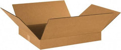 Made in USA - 16" Wide x 18" Long x 2" High Rectangle Corrugated Shipping Box - 1 Wall, Kraft (Color), 65 Lb Capacity - Americas Tooling